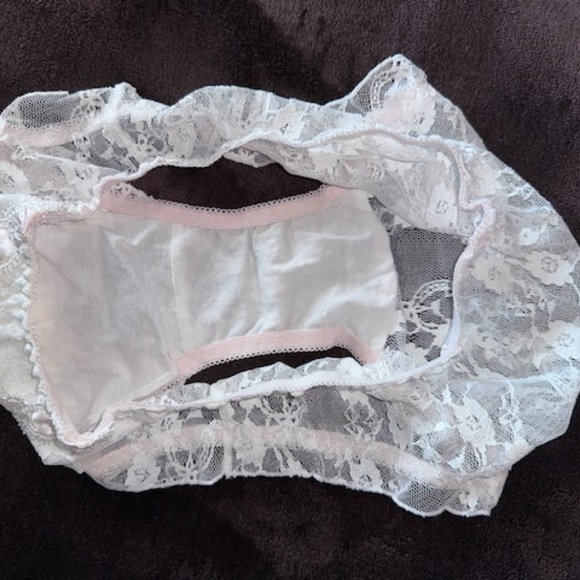 Pink and white Lolita kawaii Lace panties. Bridal Panties. - Picture 2 of 3